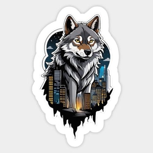 Allein in der Stadt: Der einsame Wolf Sticker